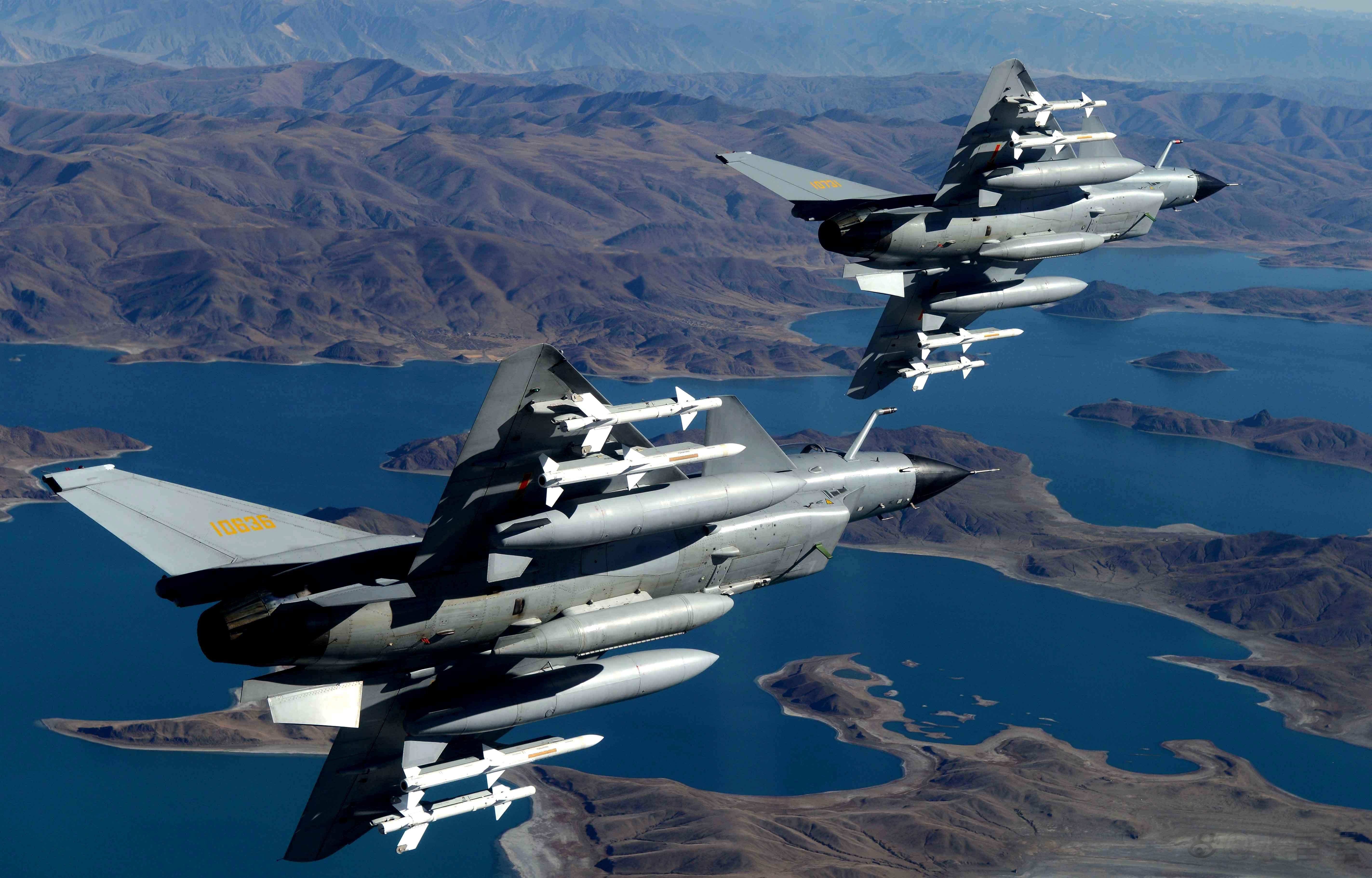 经典老图-原广州军区空军航空兵某师某团 歼-10A双机编队 10636 1073