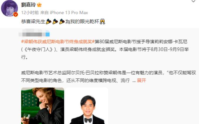 当还习惯叫梁朝伟是伟仔，如今的他年过60，已经拿下威尼斯电影节的终身成就奖。
总