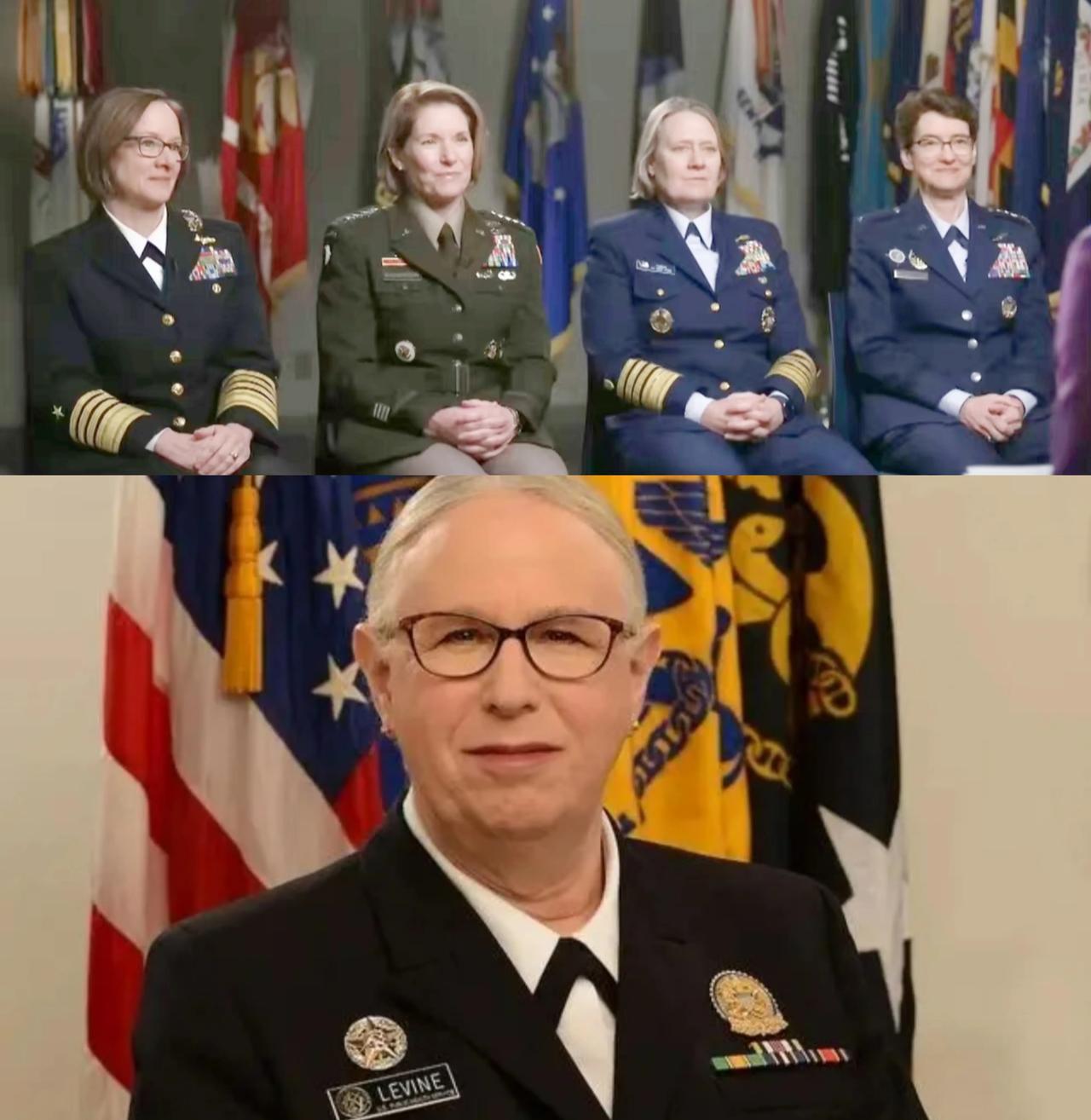 笑喷！美军4名女四星上将集体亮相，中国网友发美军变性四星上将图：别忘了“她”。
