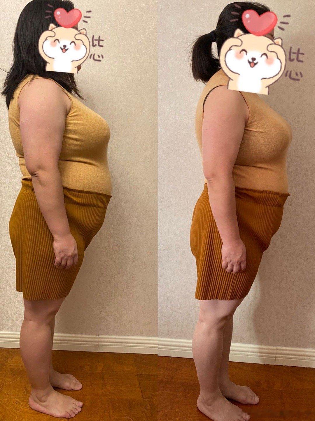 #女生6个月减肥73斤称重塑人