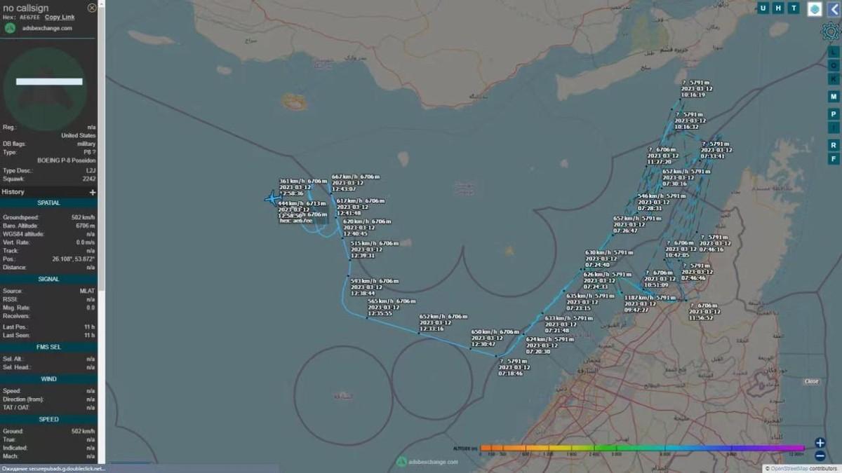 根据Avia.pro网站报道的一则消息显示，隶属于美国海军的一架P-8A反潜巡逻