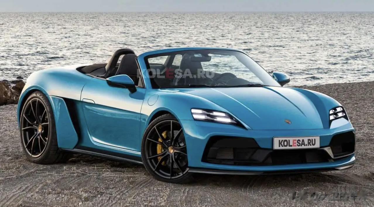 保时捷718 Boxster电动版渲染图，新车预计2024年首发亮相，2025年