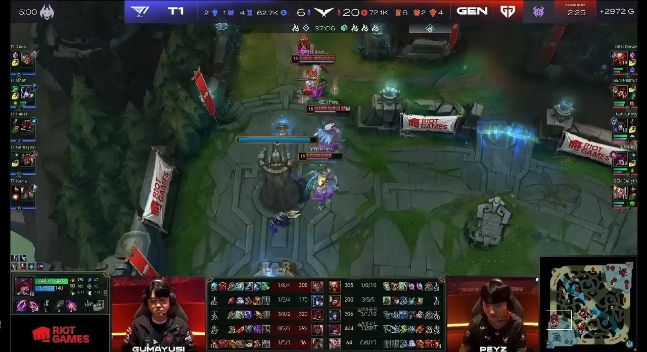 Zeus大赛软脚虾？绝活杰斯被打成1-6了
Doran多兰一打Zeus就来劲！
