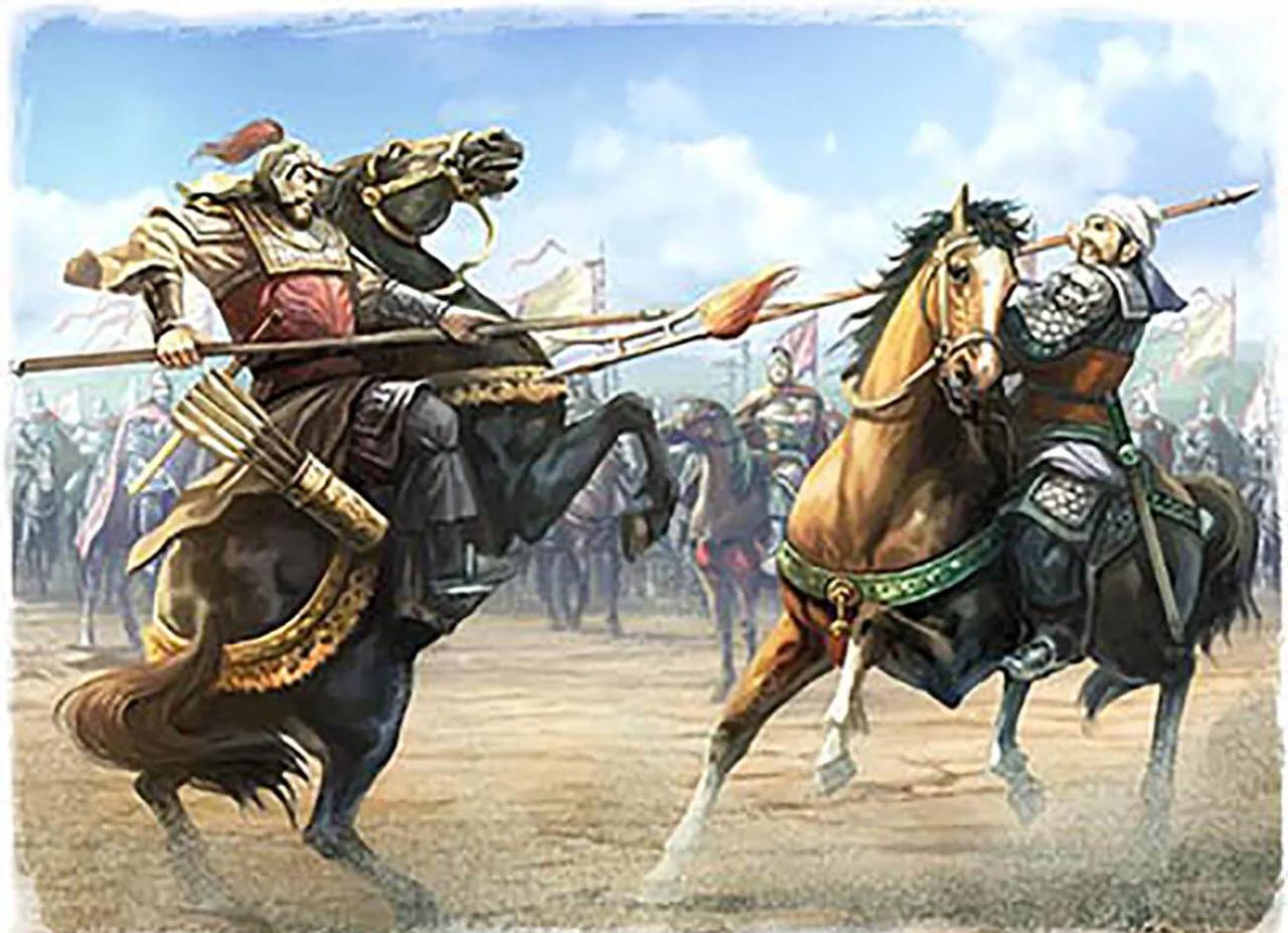 关于古代将军能不能用双手长兵器骑在马背上施展武艺、你来我往、一招一式单挑对打的问