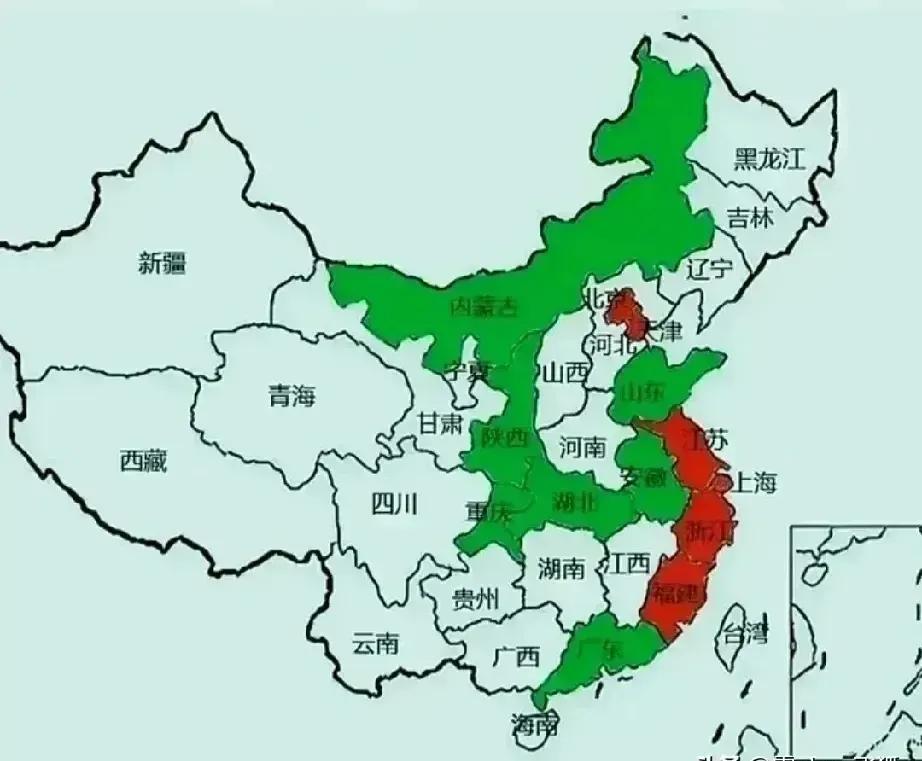 此图是按照2021年人均GDP做出的。陕西内蒙和广东处于同一水平，这让很多人不理