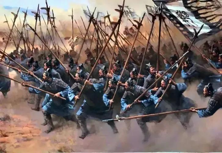 古代两军各自列阵野战，发起进攻时是怎么冲锋的？

一：
演义小说里，就是大将令旗