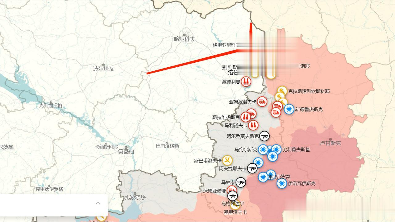 俄公布的乌克兰军事行动态势图，主要交战地仍在乌东，大量部队却都在向乌北部集结。
