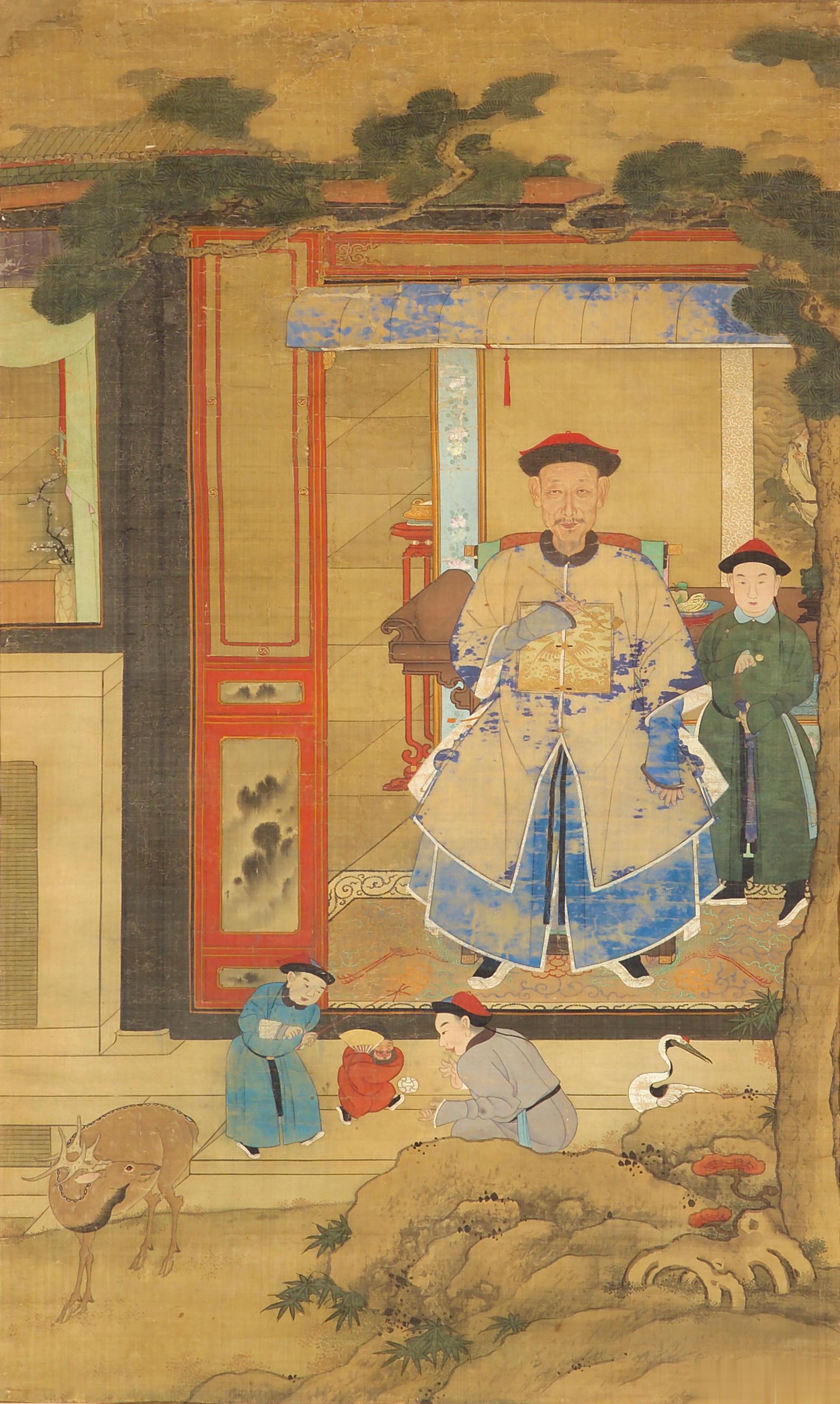 书法绘画 | 清男像图轴，113x67.5厘米 ​​​