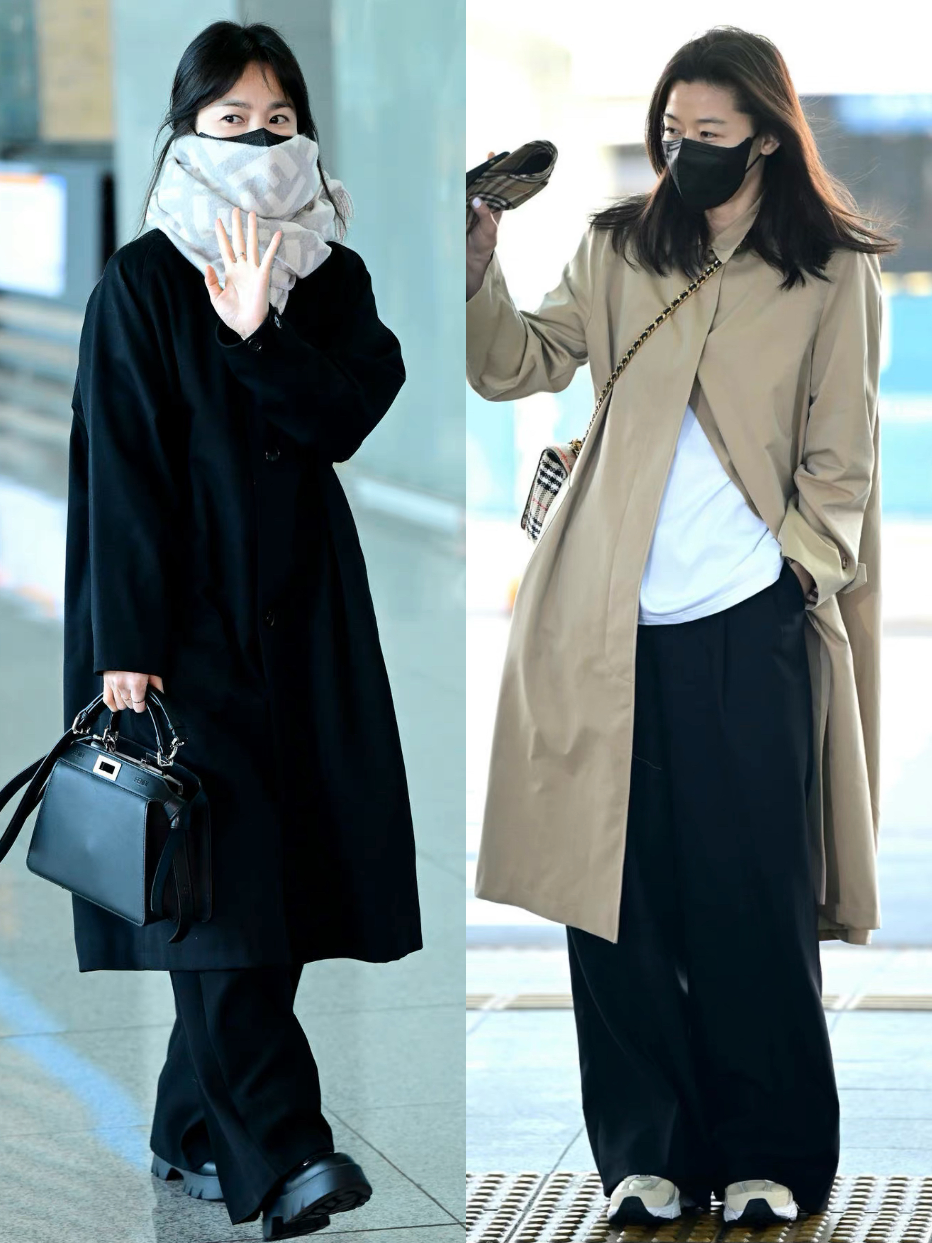 宋慧乔全智贤，两大女神今日的机场私服。 ​​​