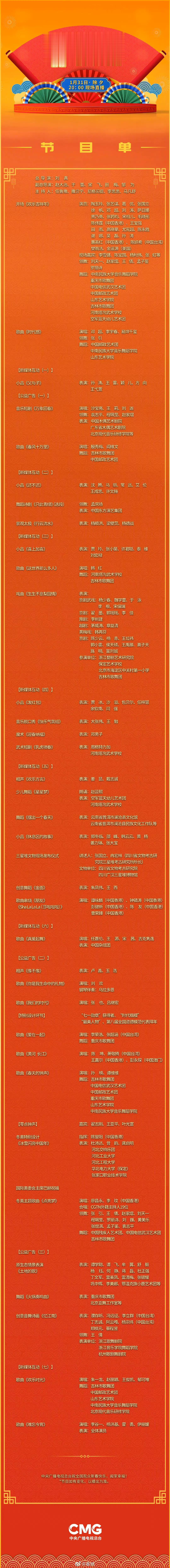 2022年央视春晚节目单来咯，有你喜欢的嘛[送心] 