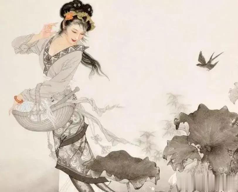 西施出生于浙江诸暨，家境贫寒，依靠在溪边浣纱为生。路过此地的范蠡见到西施，顿时惊