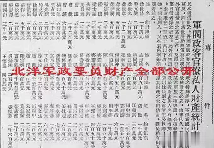 震惊，民国时的官员财产竟然是全部公开的   