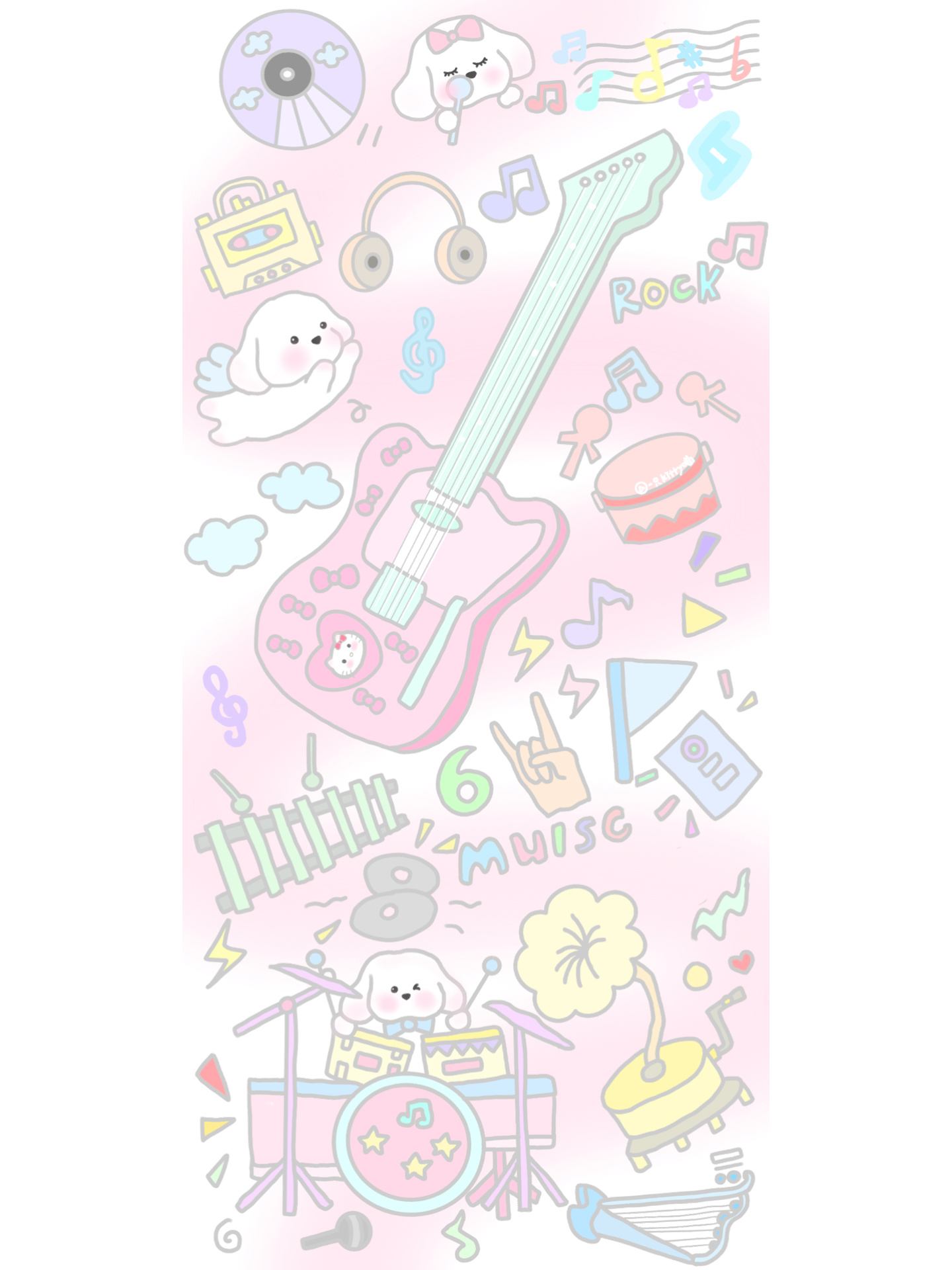 音乐狗狗壁纸 ◜ ॱଳ͘  ༘🐈 ◝🤍✿ ​​​
