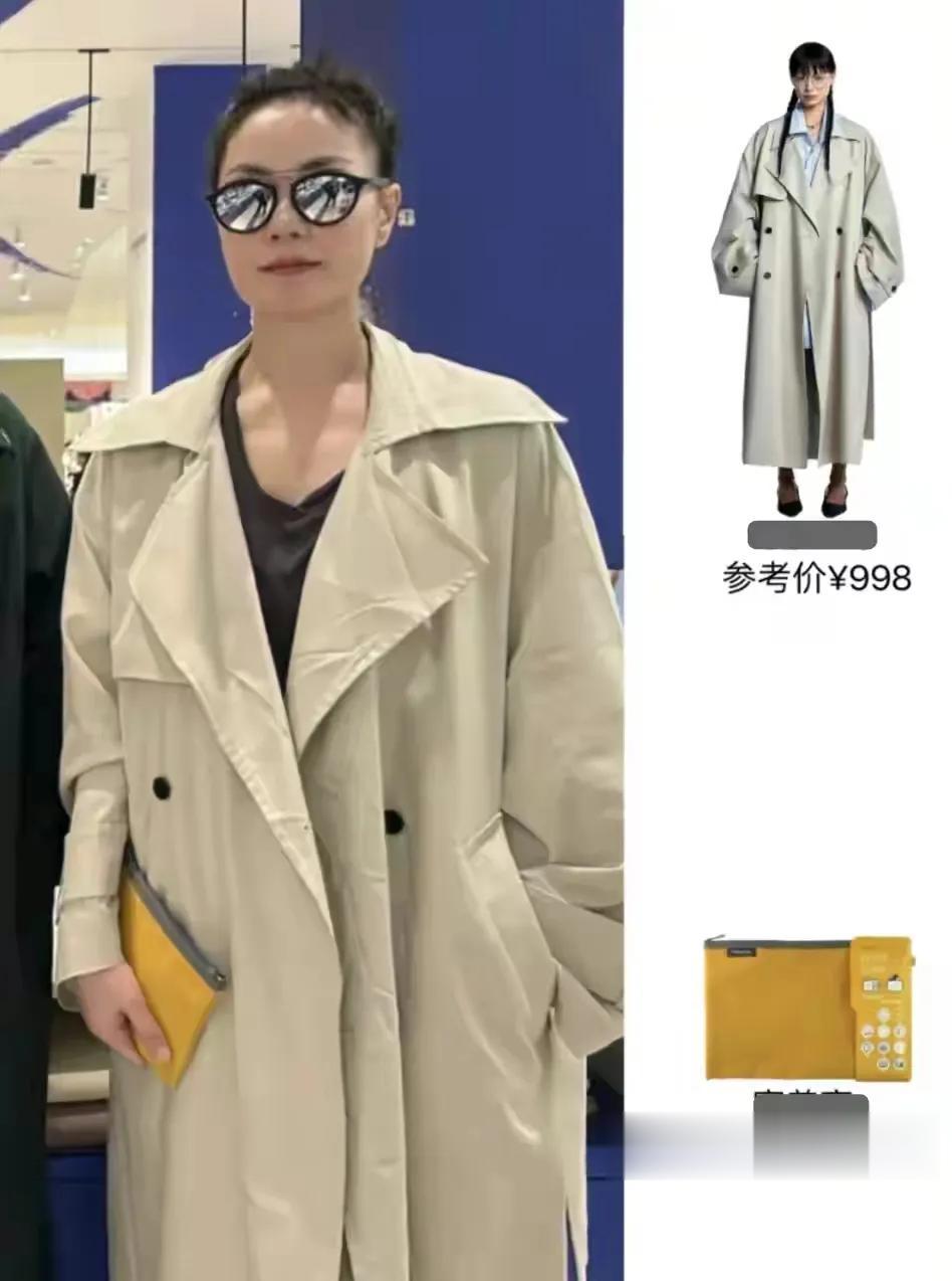 网友在巴黎偶遇王菲，王菲穿着几百元的风衣，拿着二十元的手袋，却穿出了大牌的感觉。