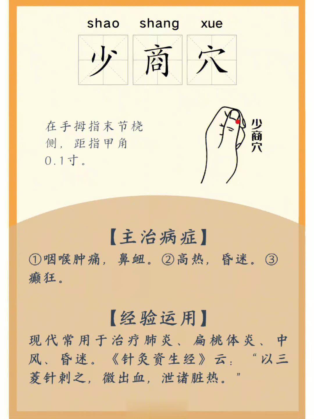 ⭕每日穴位之『少商』喉咙吞刀片