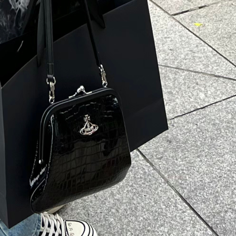 西太后鳄鱼皮口金包 真的超级好看诶腋下包🪐 ​​​