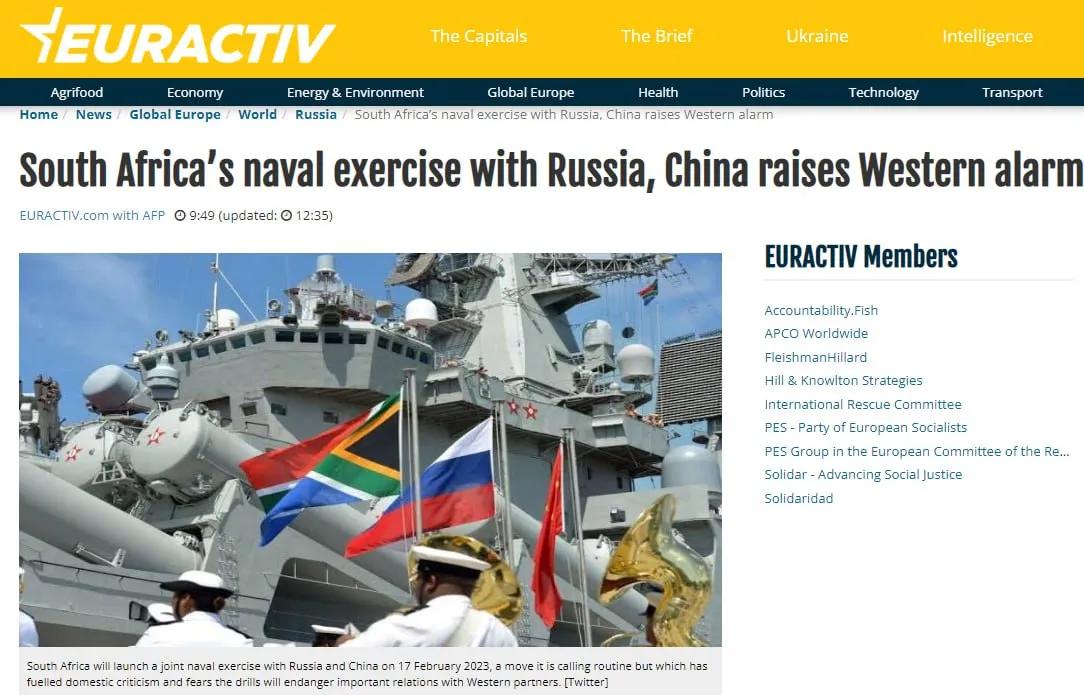 🇷🇺🇨🇳🇿🇦揭竿而起，反西方霸权的野火烧起来了。

据欧洲动态报道，