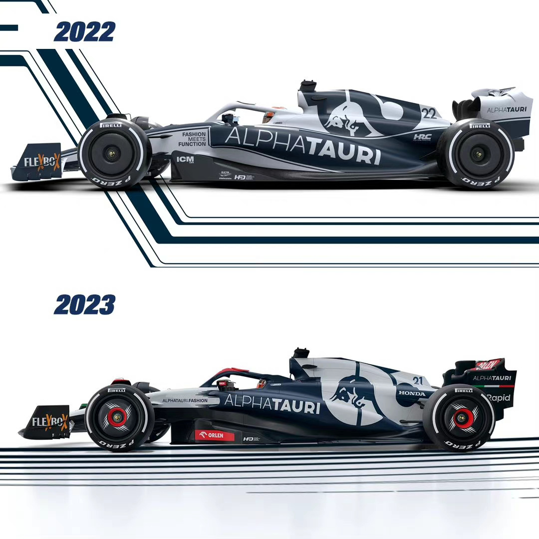 小红牛~阿尔法•图里AT03和AT04涂装对比！#赛车##F1##Car时尚# 