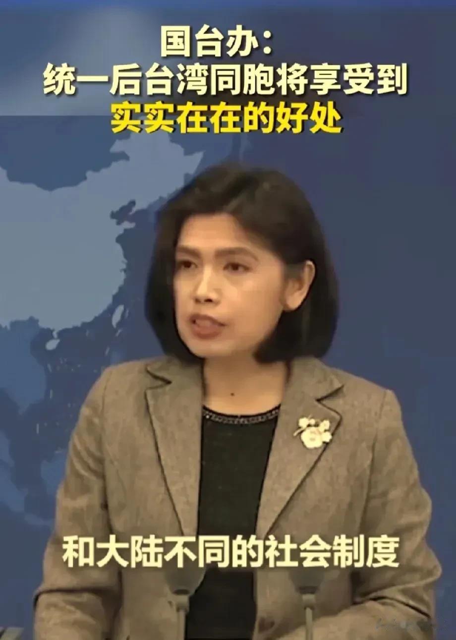 这就是官宣了，统一后台湾同胞们的保障和福利，先给你们一个期待。但这当然是和平统一