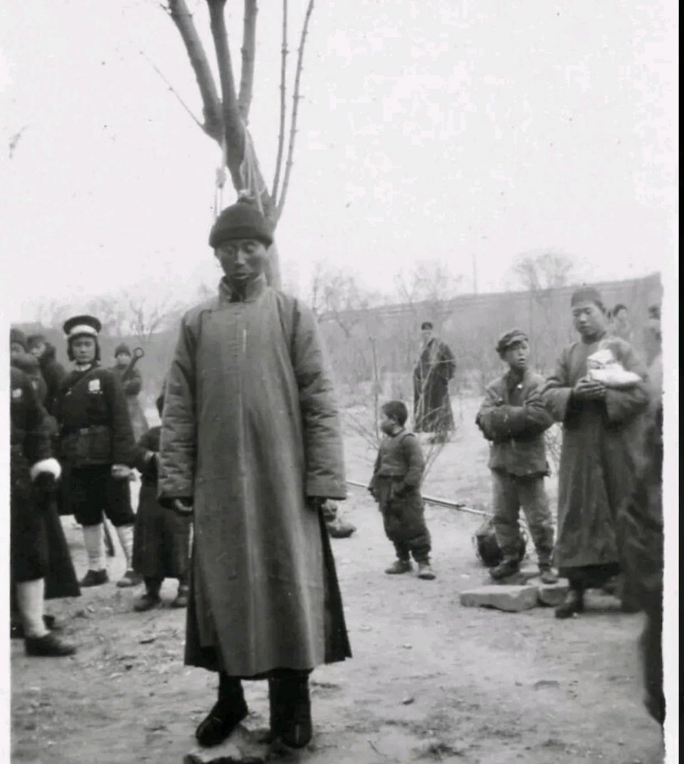 #历史那些事[超话]#1930年，天津。民国时期，塘沽郊外的树林里，一名“溢吊”