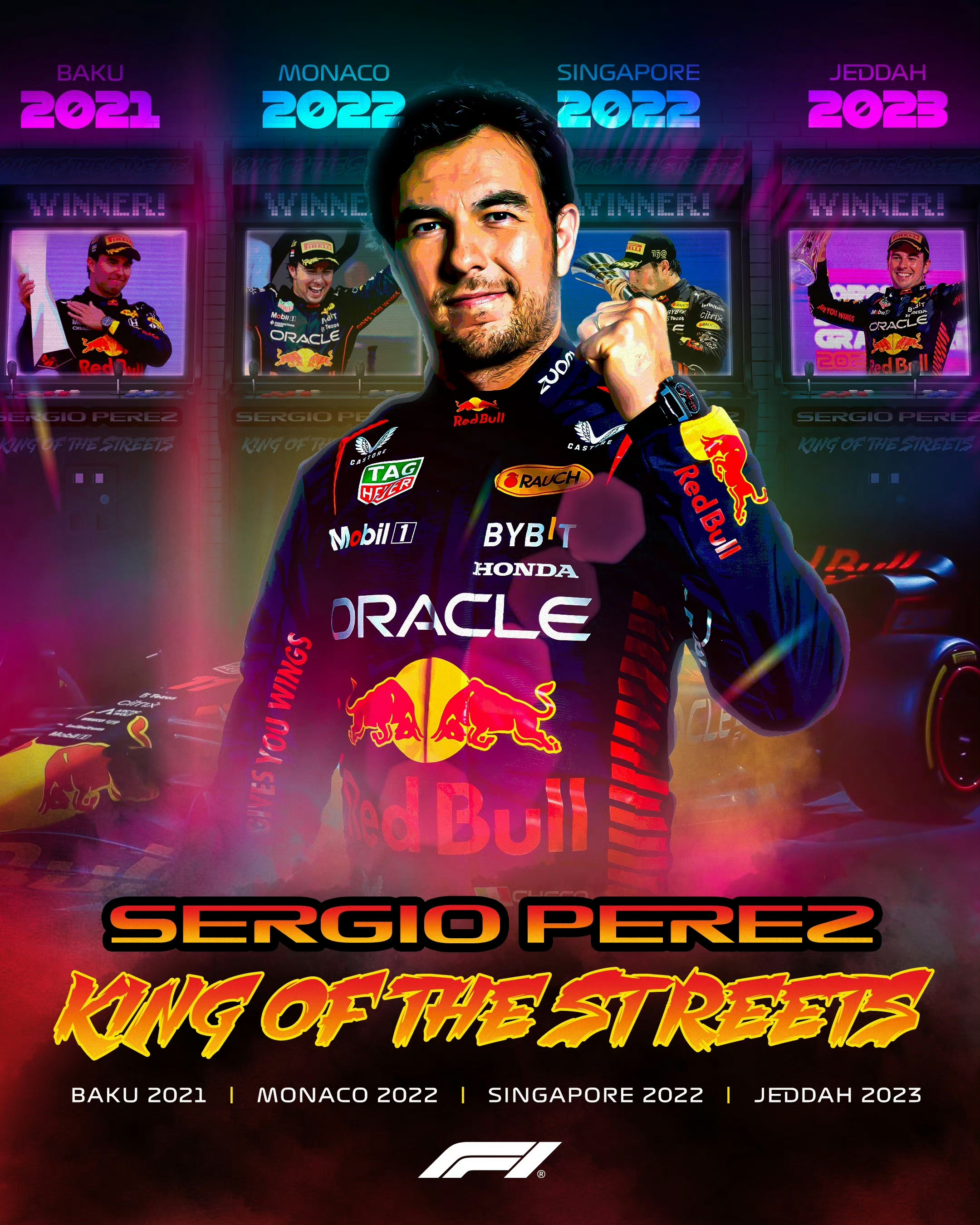 塞尔吉奥·佩雷兹~职业生涯5胜有4场是街道赛2021阿塞拜疆~2022摩纳哥/新