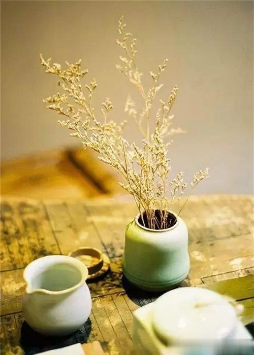 喜看茶花晕微黄，朦胧最美人生享。何必金碧辉煌色，吾爱淡泊意更长。 ​​​