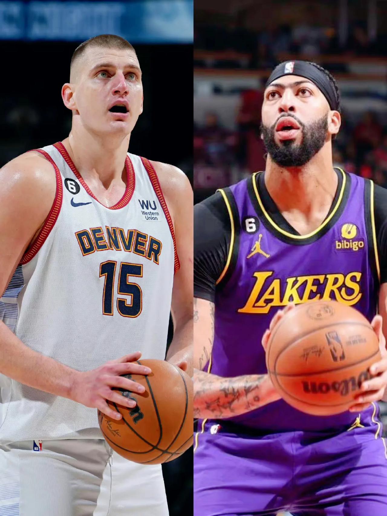 若季后赛首轮湖人对阵掘金，戴维斯、约基奇本赛季主要数据对比

         