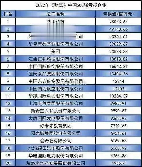 中国上市大企业几乎没有不亏损的，据说这样做是为了可以少一点给国家交税，甚至还可能