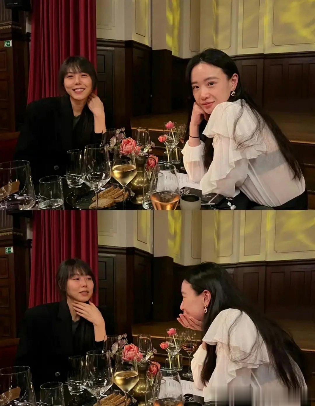 李梦金敏喜同框合照，都是很有韵味的美女[哇] ​​​