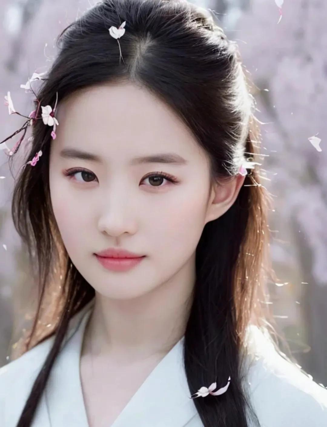 刘亦菲本人和这些图几乎没有区别，剩下的只是骨相变了。
图做的也太绝了，真的以为是