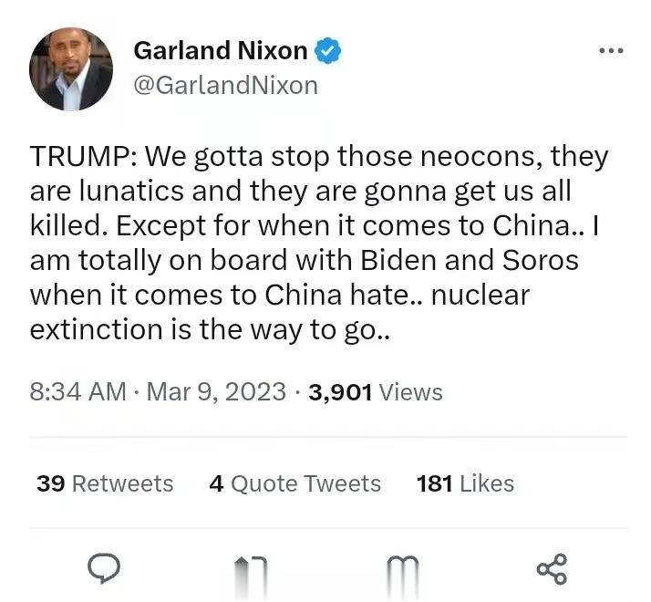 昨天，我在微信群上看到有朋友介绍，前几天爆料拜登“毁灭台湾”的美国记者嘉兰·尼克