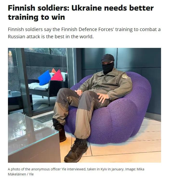 🇫🇮☝️乌克兰的士兵战力到底如何?负责训练乌军的芬兰军官道出了实情。

一名
