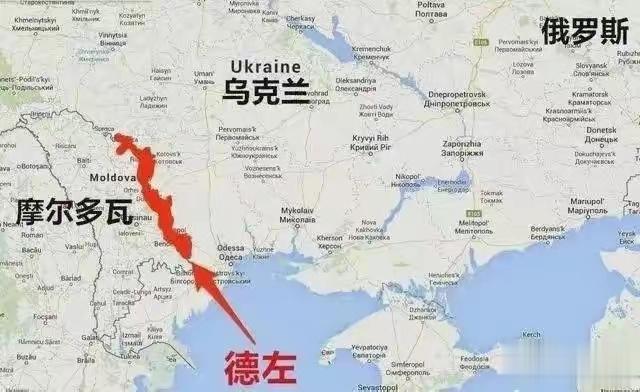 位于摩尔多瓦和乌克兰之间的德涅斯特河左岸共和国（简称：德左地区），面积4163平