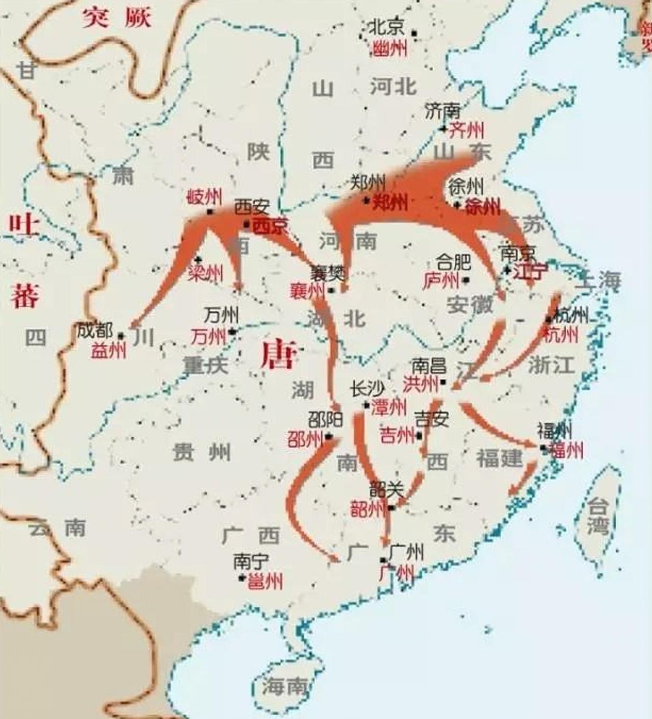 北方汉人的三次大规模南迁。
1、永嘉之乱。西晋八王之乱，社会动荡，内迁的南匈奴首