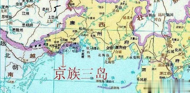 “京族三岛”——巫头、万尾、山心。总面积20.8平方公里，总人口1.3万人。
又