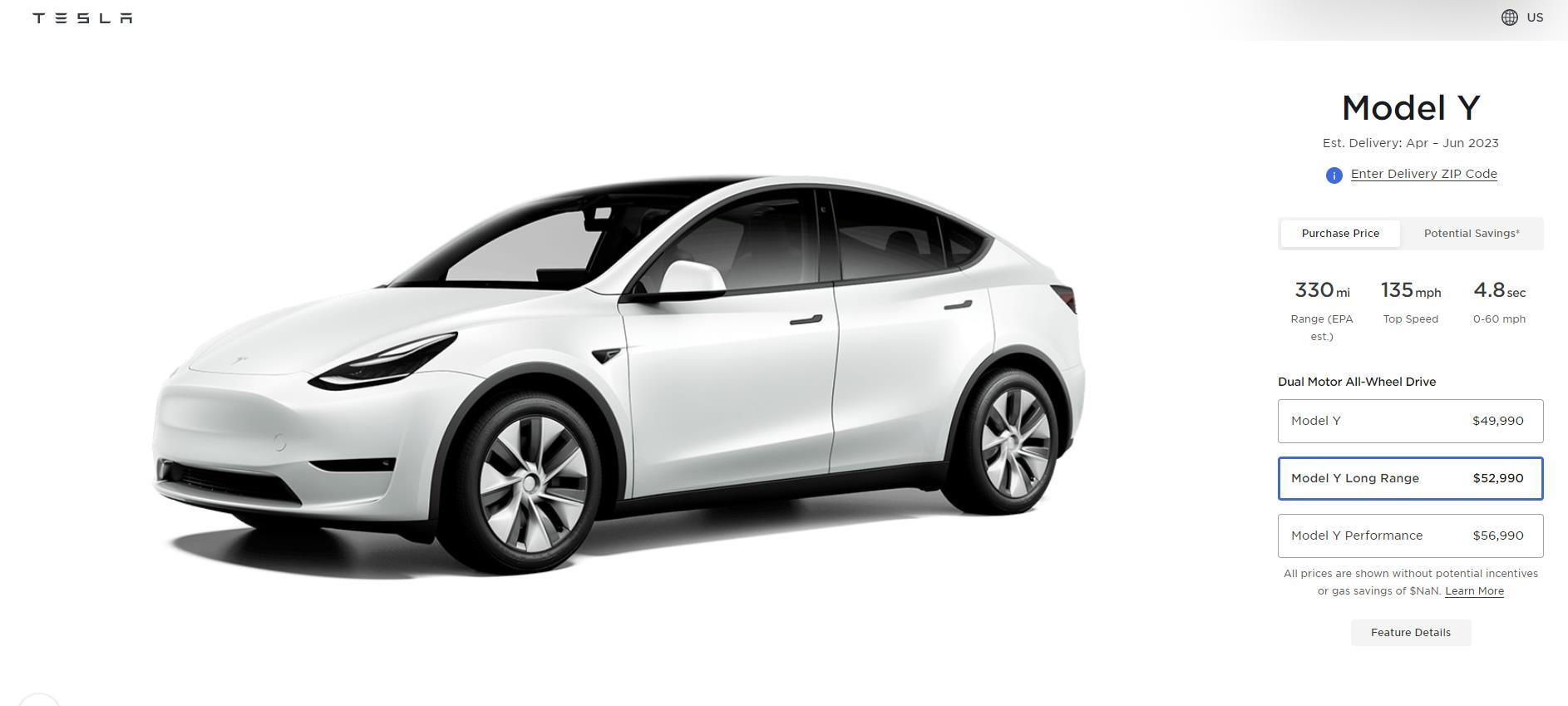 不到5万美元，特斯拉在美推低价版Model Y4月7日，特斯拉在美国市场上推出了