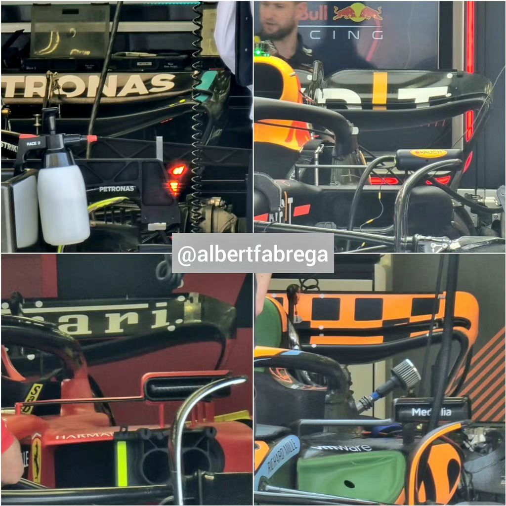 梅赛德斯AMG、红牛、法拉利和迈凯伦尾翼对比#2023F1巴林大奖赛##car时