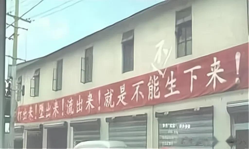 80年代，福建泉州街头挂着的计划生育标语：：严禁生育超计划的二胎和多胎！
当时为