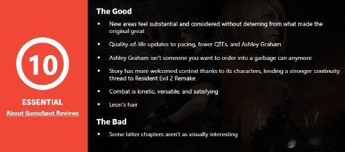 Gamespot 给《生化危机4》打出了10分满分

卡普空重新定义了重制游戏的