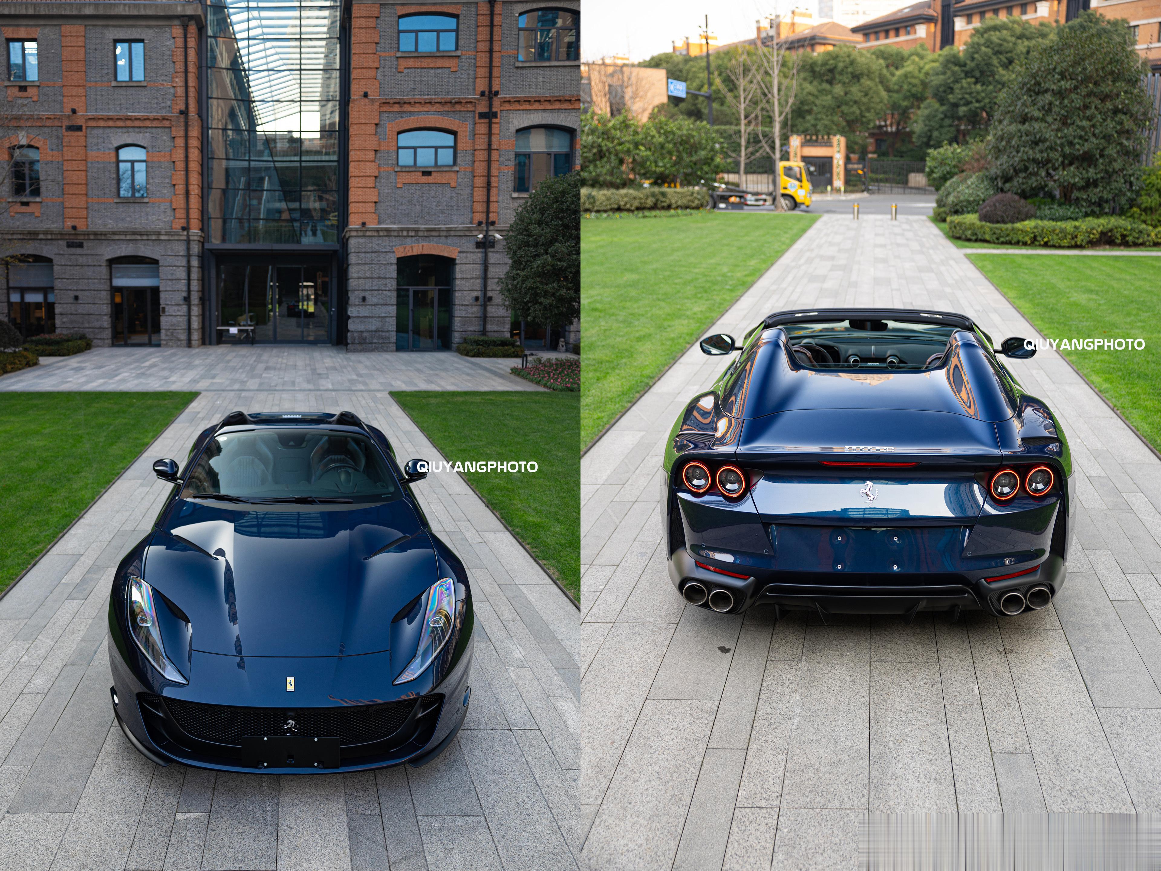 Ferrari 812GTS  优雅至极的一台敞篷V12大GT，漂亮的Blu N
