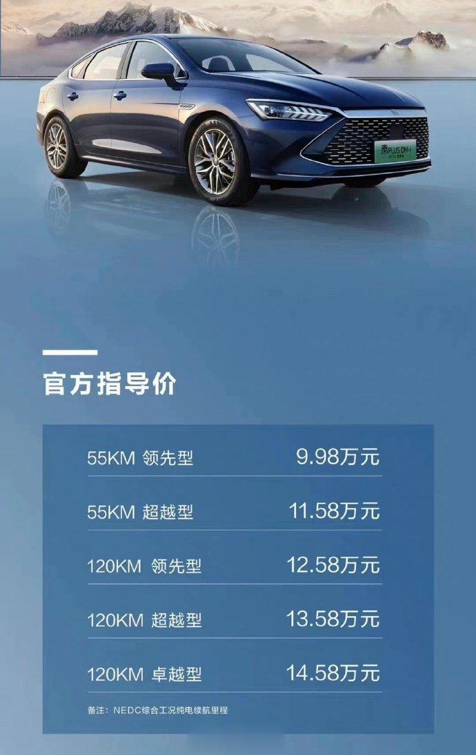 这是要一统中国A级车市场了？比亚迪秦Plus DMi起售价9.98万元，最高14