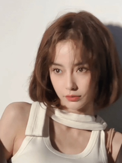 angelababy 短发机车