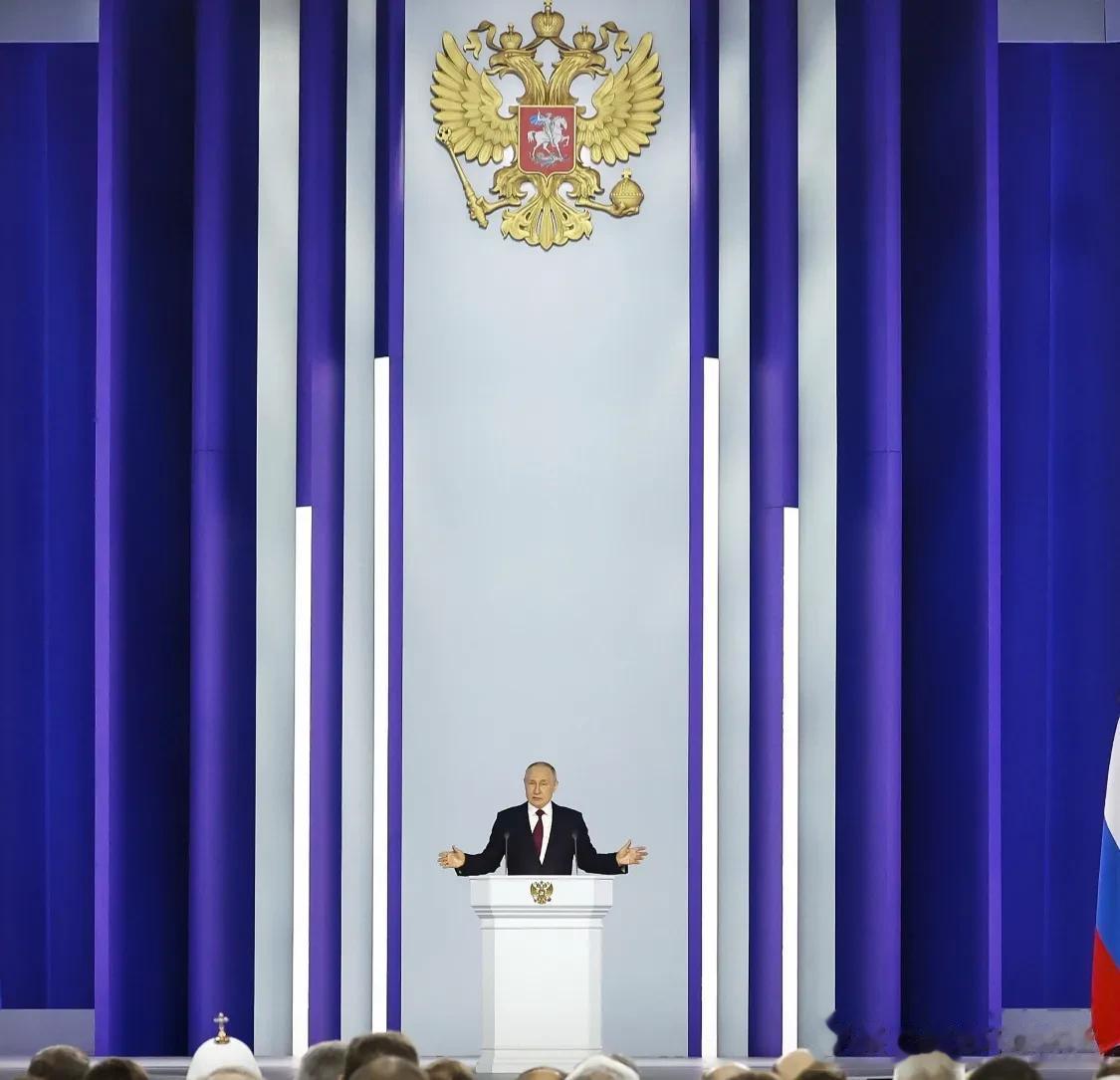 俄罗斯总统 Vladimir Putin 向议会发表2023年度国情咨文，莫斯科