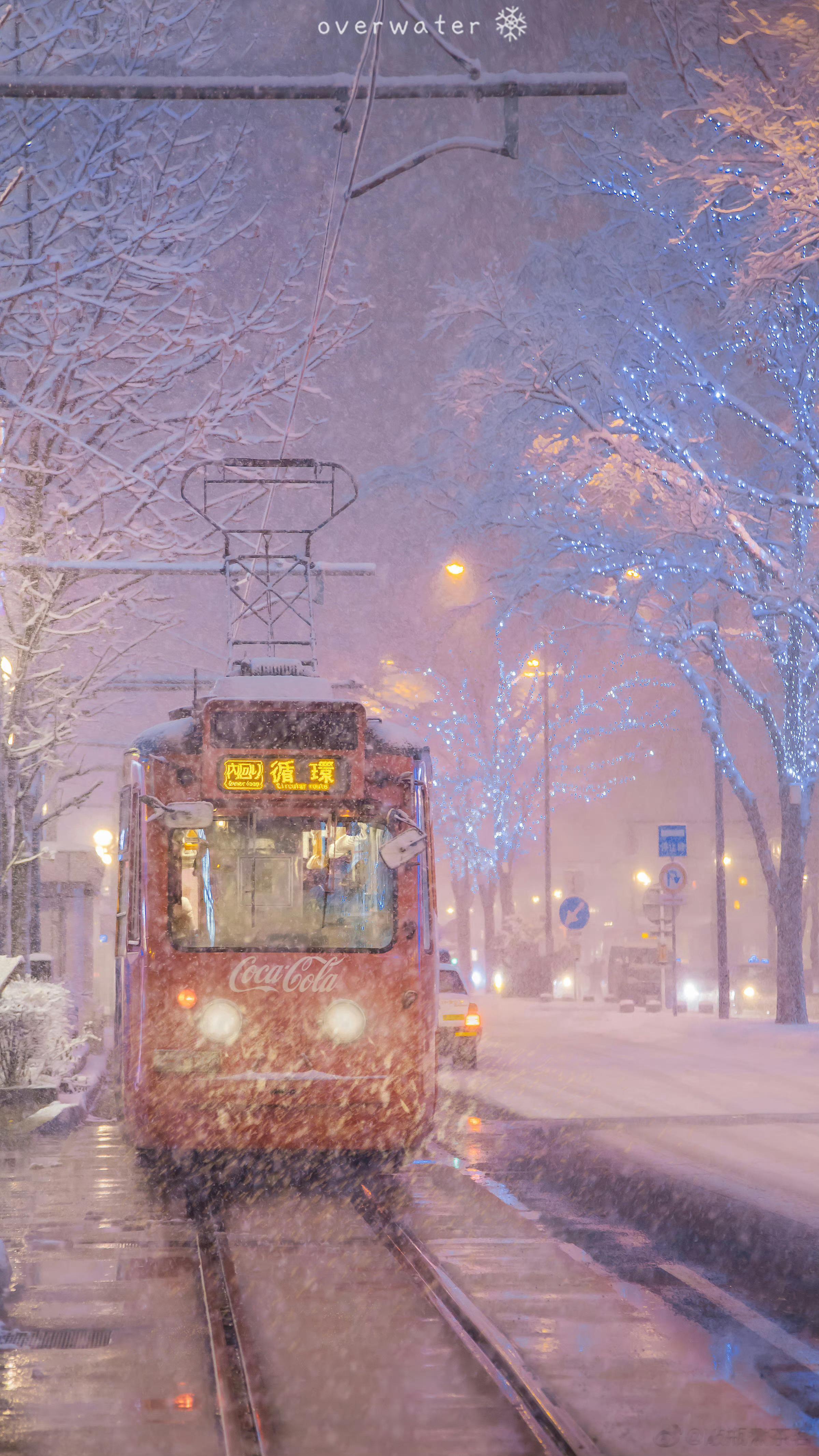 雪花降落的街道「北海道❄️」 