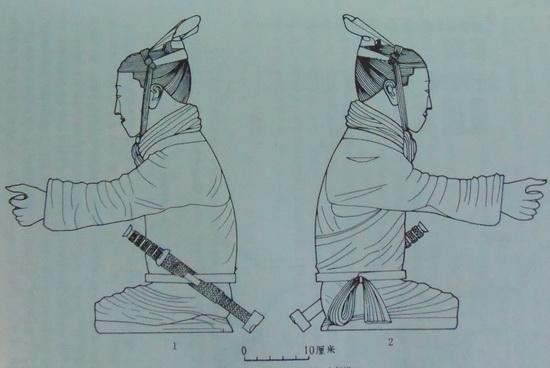 中国古代佩剑方式主要有三种：单耳（环）悬挂法、璏式佩带法和剑带挂肩佩剑法。单耳（