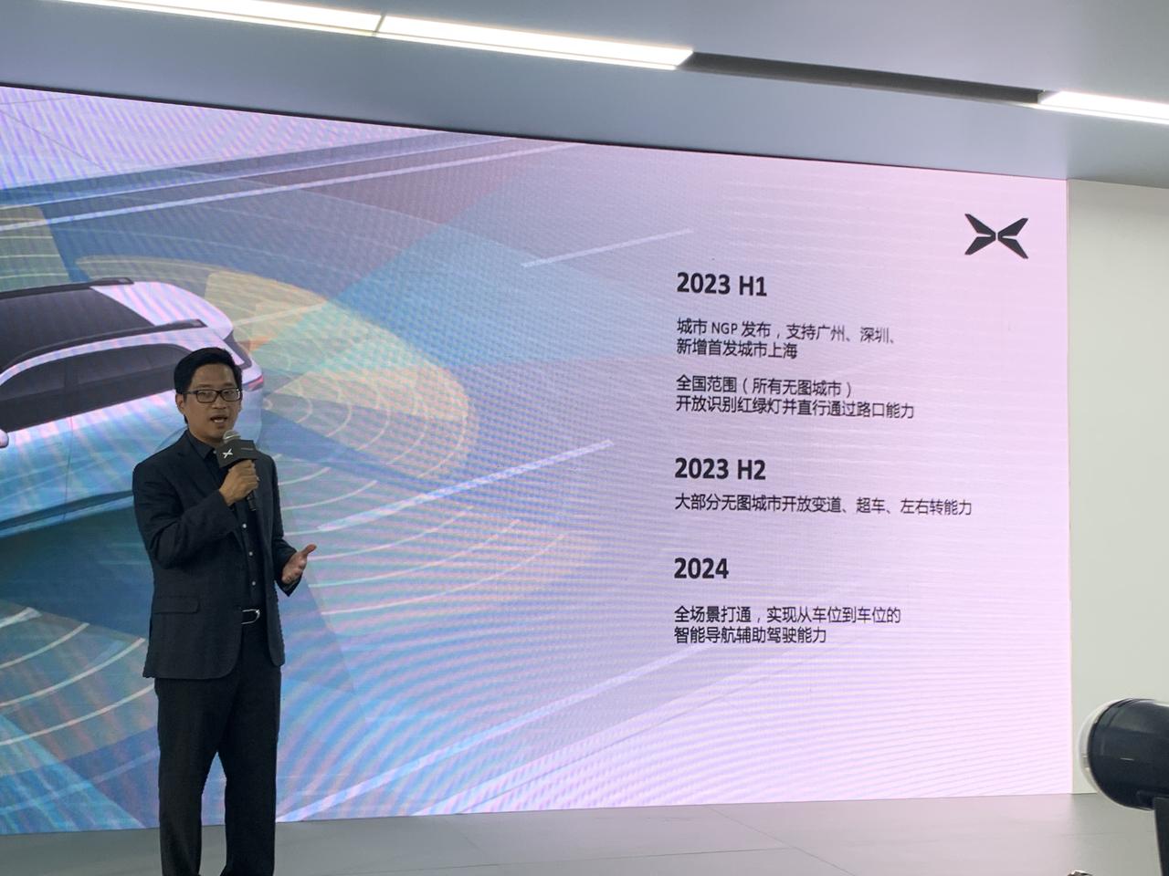 小鹏 XNGP 三阶段：

- 2023 H1，城市 NGP 发布，支持广州、深