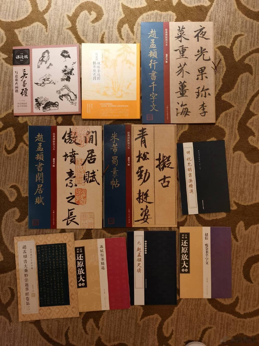 人到中年，没实现买房自由，实现了买字帖自由。 ​​​