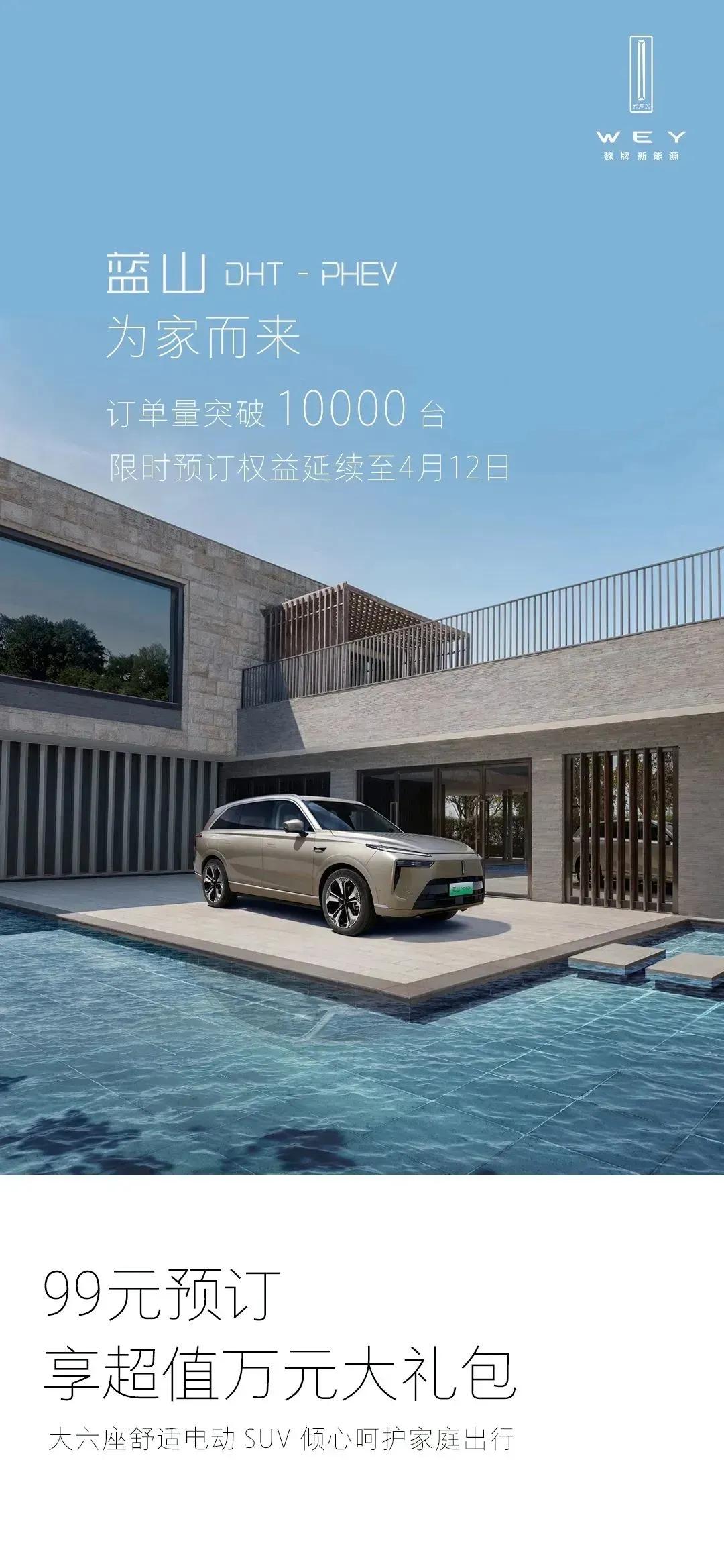 长城魏牌蓝山车型预订量10000辆？是认真的吗？这可是目前月销量的十倍了，难道魏