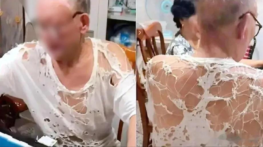 一老大爷穿渔网一样的短袖去打麻将，大爷说这样凉快，希望自己能够赢牌买衣服，可能大