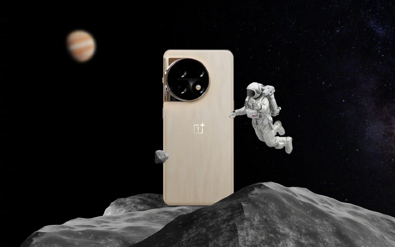 一加官方公布一组一加11木星岩限定版照片，该机使用全新材质3D微晶岩，每一部都拥
